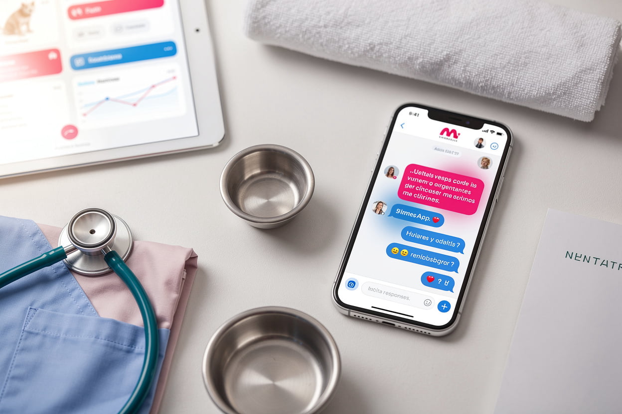 Careflow Clientes marketing y WhatsApp IA para veterinarias en México, consultorio veterinario conceptual para agendar citas